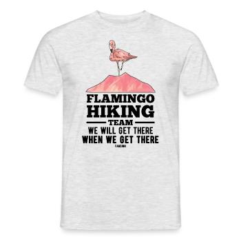 Équipe de randonnée Flamingo Nous y arriverons - T-shirt homme - gris chiné - Devant - AI Model Male 178 dark (178cm)