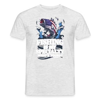 Angler - Men's T-Shirt - heather grey - Front - AI Model Male 178 dark (178cm)