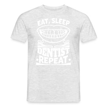 Manger Sommeil Dentiste Répéter Zahnarzt - T-shirt homme - gris chiné - Devant - AI Model Male 178 dark (178cm)