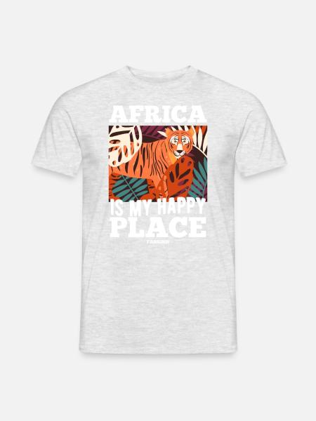 África es mi lugar feliz - Camiseta hombre - gris jaspeado