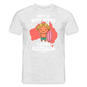 Juste un garçon qui aime l’Australie - T-shirt homme - gris chiné - Devant - AI Model Male 178 dark (178cm)