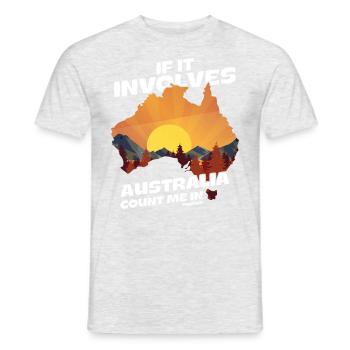 Si cela implique l’Australie, comptez-moi dans - T-shirt homme - gris chiné - Devant - AI Model Male 178 dark (178cm)
