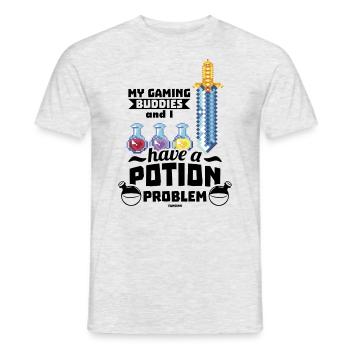 Gaming - Männer T-Shirt - Grau meliert - Vorne - AI Model Male 178 dark (178cm)