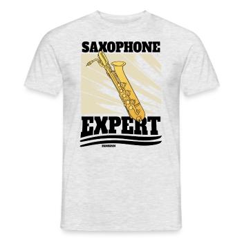 Saxophone Expert - T-shirt homme - gris chiné - Devant - AI Model Male 178 dark (178cm)