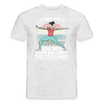 Yoga Femme Fitness - T-shirt homme - gris chiné - Devant - AI Model Male 178 dark (178cm)