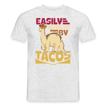 Facilement distrait par les tacos - T-shirt homme - gris chiné - Devant - AI Model Male 178 dark (178cm)