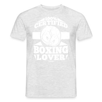 100% Certified Boxing Lover - Men's T-Shirt - heather grey - Front - AI Model Male 178 dark (178cm)