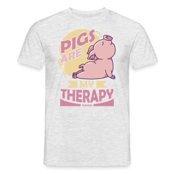 Cochon - T-shirt homme - gris chiné - Devant - AI Model Male 178 dark (178cm)