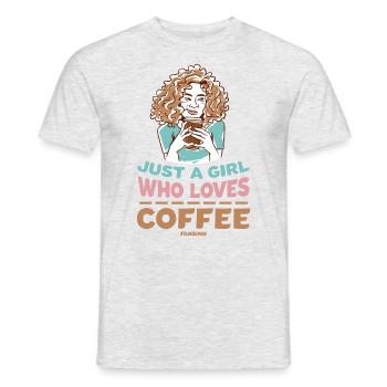 Juste une fille qui aime le café - T-shirt homme - gris chiné - Devant - AI Model Male 178 dark (178cm)