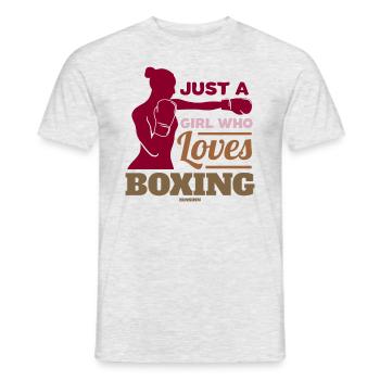Just A Girl Who Loves Boxing - Männer T-Shirt - Grau meliert - Vorne - AI Model Male 178 dark (178cm)