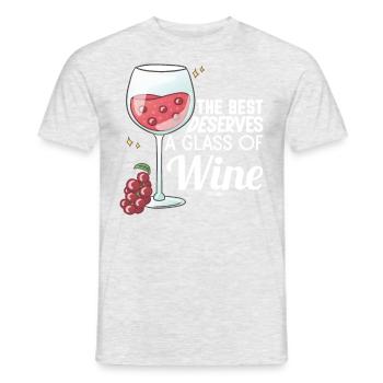 Weintrauben Weinglas Alkohol - Männer T-Shirt - Grau meliert - Vorne - AI Model Male 178 dark (178cm)