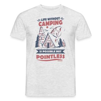 Camping - Männer T-Shirt - Grau meliert - Vorne - AI Model Male 178 dark (178cm)