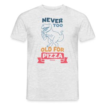 Never Too Old For Pizza Dino T-Rex - Männer T-Shirt - Grau meliert - Vorne - AI Model Male 178 dark (178cm)