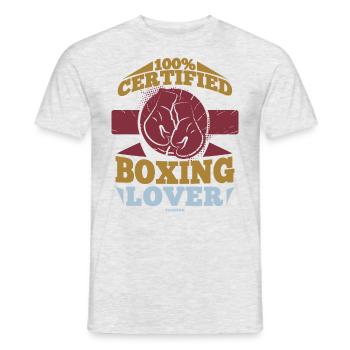 100% Certified Boxing Lover - Men's T-Shirt - heather grey - Front - AI Model Male 178 dark (178cm)