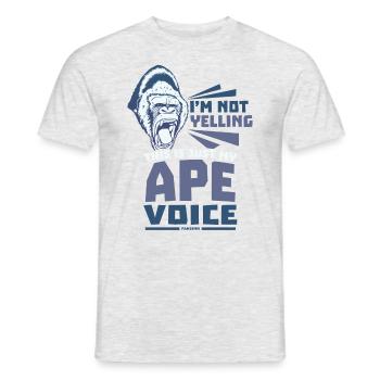Je ne crie pas c’est juste ma voix de singe - T-shirt homme - gris chiné - Devant - AI Model Male 178 dark (178cm)