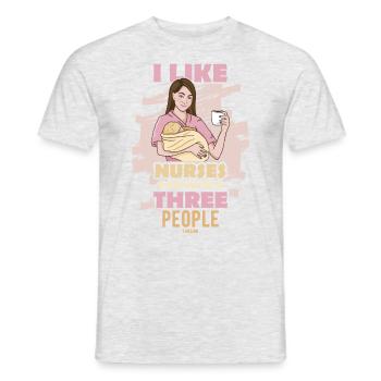 I Like Nurses And Maybe Three People - Men's T-Shirt - heather grey - Front - AI Model Male 178 dark (178cm)