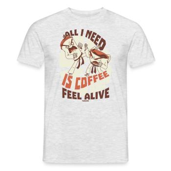 Kaffee - Männer T-Shirt - Grau meliert - Vorne - AI Model Male 178 dark (178cm)
