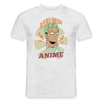 I Love Anime Japan Manga Cosplay Nerd Gift - Men's T-Shirt - heather grey - Front - AI Model Male 178 dark (178cm)