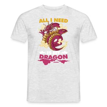 All I Need Is My Dragon - Männer T-Shirt - Grau meliert - Vorne - AI Model Male 178 dark (178cm)