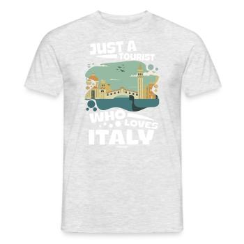 Italy Italian Flag Italia Gift - Men's T-Shirt - heather grey - Front - AI Model Male 178 dark (178cm)