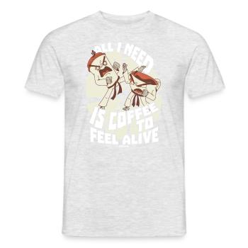 Coffee - Men's T-Shirt - heather grey - Front - AI Model Male 178 dark (178cm)