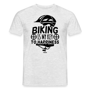 Cycling Cycling Helmet Cycling - Men's T-Shirt - heather grey - Front - AI Model Male 178 dark (178cm)