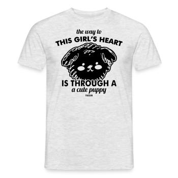 Chien Lady Girl Love Gift - T-shirt homme - gris chiné - Devant - AI Model Male 178 dark (178cm)