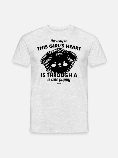 Hundedame Mädchen Liebe Geschenk - Männer T-Shirt - Grau meliert