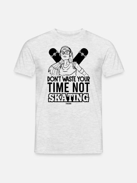coole Frau Skateboard Mädchen - Männer T-Shirt - Grau meliert