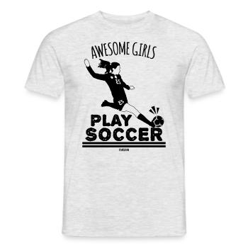 Incredible girls play football - Men's T-Shirt - heather grey - Front - AI Model Male 178 dark (178cm)