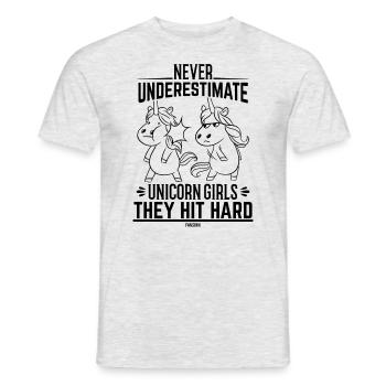 never underestimate unicorn girls - Men's T-Shirt - heather grey - Front - AI Model Male 178 dark (178cm)