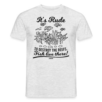zerstör keine Riffe Fische leben dort - Männer T-Shirt - Grau meliert - Vorne - AI Model Male 178 dark (178cm)