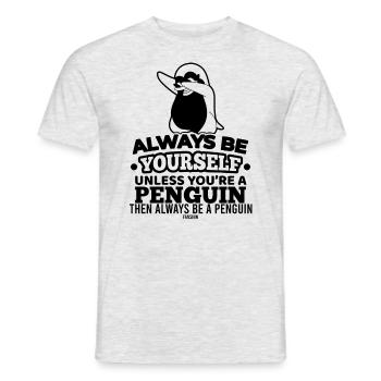 Pinguin - Männer T-Shirt - Grau meliert - Vorne - AI Model Male 178 dark (178cm)