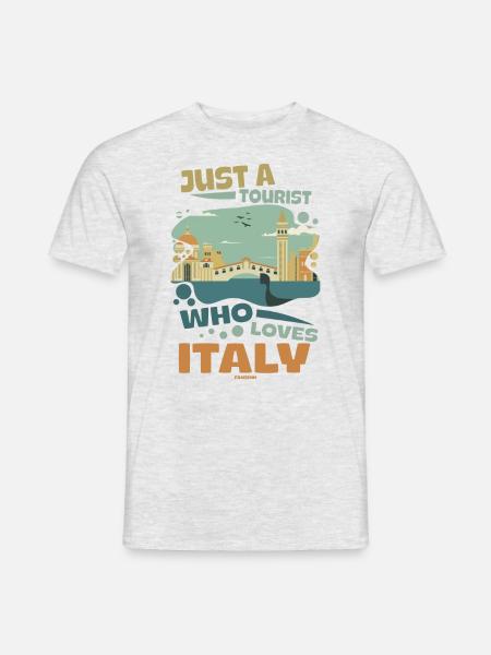 Italien Italienische Flagge Italia Geschenk - Männer T-Shirt - Grau meliert