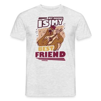 Poulet - T-shirt homme - gris chiné - Devant - AI Model Male 178 dark (178cm)