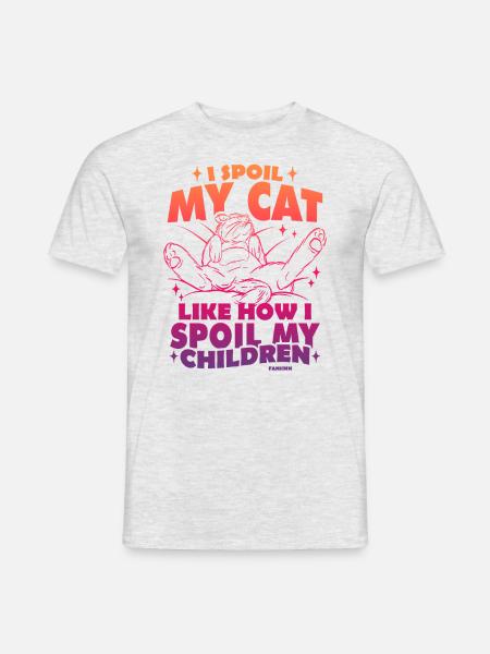 Katzenmama - Männer T-Shirt - Grau meliert