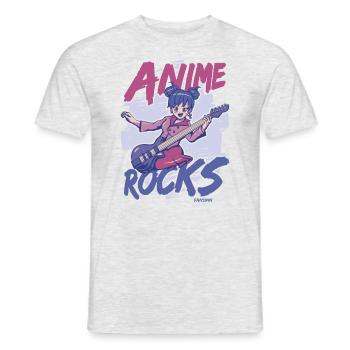 I Love Anime - Men's T-Shirt - heather grey - Front - AI Model Male 178 dark (178cm)
