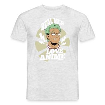 I Love Anime Japan Manga Cosplay Nerd Gift - Men's T-Shirt - heather grey - Front - AI Model Male 178 dark (178cm)