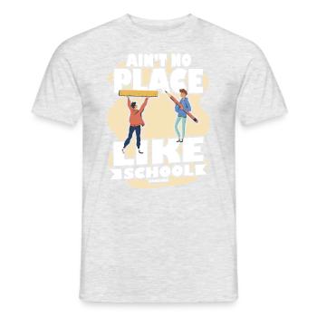 L’école est géniale dire les enfants - T-shirt homme - gris chiné - Devant - AI Model Male 178 dark (178cm)