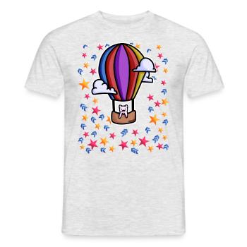 Katze Heißluftballon Sterne - Männer T-Shirt - Grau meliert - Vorne - AI Model Male 178 dark (178cm)