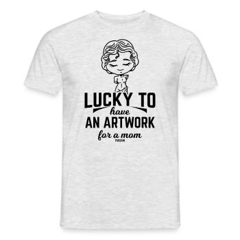 Cadeau mère et fille - T-shirt homme - gris chiné - Devant - AI Model Male 178 dark (178cm)