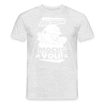 Delfin Delfinschule Säugetier Meer Delfinarium - Männer T-Shirt - Grau meliert - Vorne - AI Model Male 178 dark (178cm)
