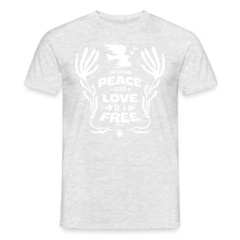 Liebe und Frieden ist für alle da - Männer T-Shirt - Grau meliert - Vorne - AI Model Male 178 dark (178cm)