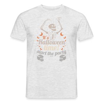 Skeleton celebrates a Halloween party - Men's T-Shirt - heather grey - Front - AI Model Male 178 dark (178cm)