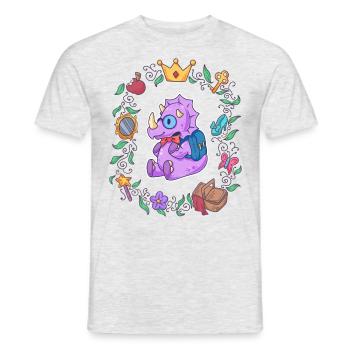 Triceratops Girls School Contes de fées - T-shirt homme - gris chiné - Devant - AI Model Male 178 dark (178cm)