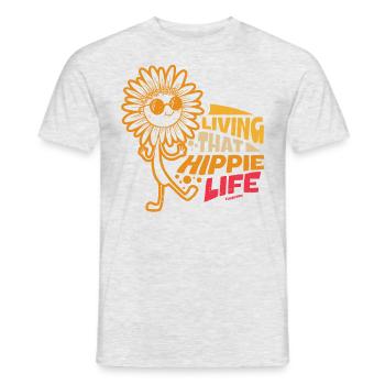 Sunflower vit la vie hippie - T-shirt homme - gris chiné - Devant - AI Model Male 178 dark (178cm)