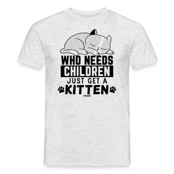 Cat kids funny saying - Men's T-Shirt - heather grey - Front - AI Model Male 178 dark (178cm)