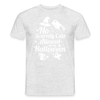 Cat Ghost Witch Halloween Party - Men's T-Shirt - heather grey - Front - AI Model Male 178 dark (178cm)