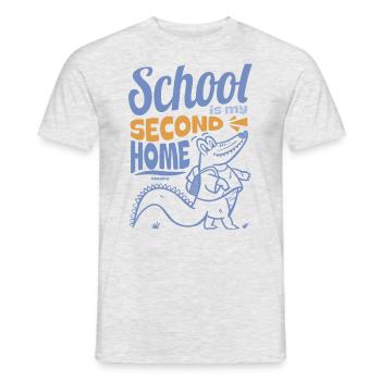 School is my second home - Men's T-Shirt - heather grey - Front - AI Model Male 178 dark (178cm)