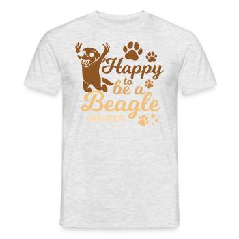 happy dog owner Beagle - Men's T-Shirt - heather grey - Front - AI Model Male 178 dark (178cm)